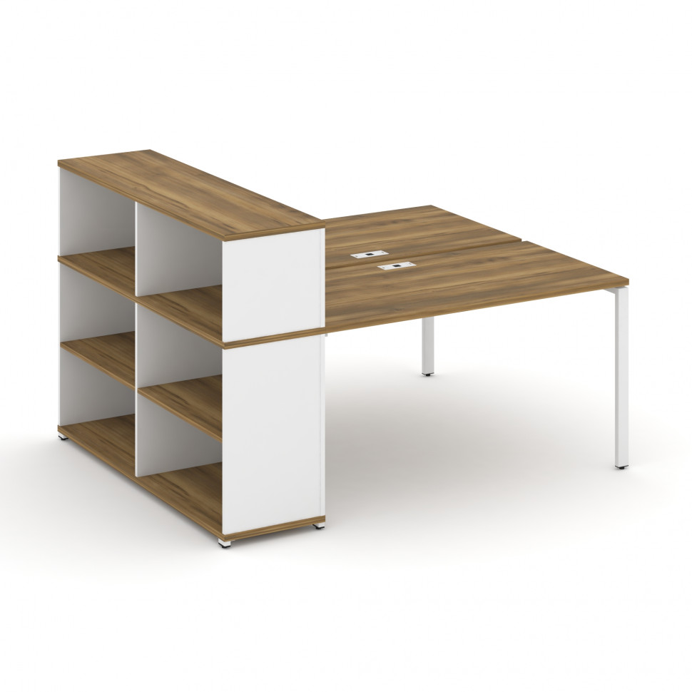 Concept Рабочая станция с опорным стеллажом с надставкой низ. CN.DRS-211 Сандал Янтарный/Белый Брилл