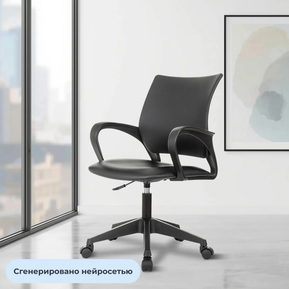 Кресло БР Комус Мебель Echair 396 LT, экокожа, черный, пластик