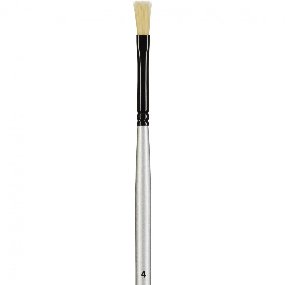Кисть художественная Комус Арт синтетика жесткая, плоск., №4, длинная ручка