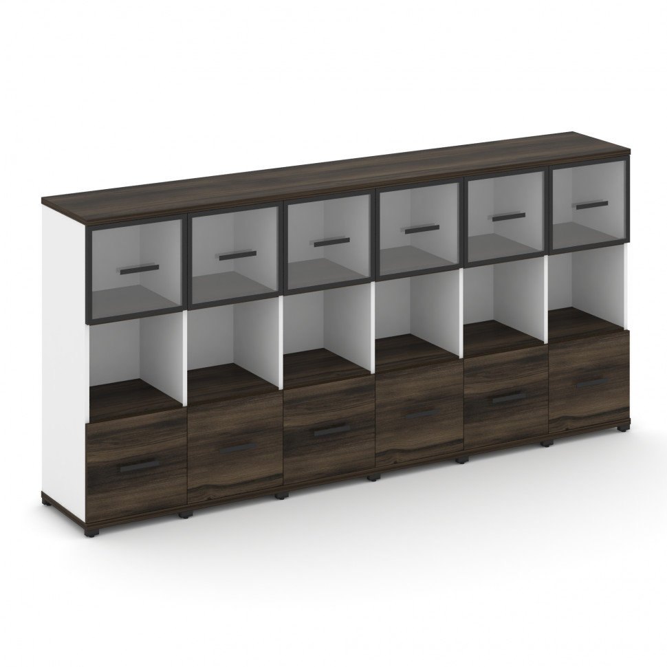 Concept Шкаф 6 узких секций, 3 ниши CN.STU-365 RPB B Дуб Мали/Белый Бриллиант/Металл Черный/Прозрачн Concept Шкаф 6 узких секций, 3 ниши CN.STU-365 RPB B Дуб Мали/Белый Бриллиант/Металл Черный/Прозрачн