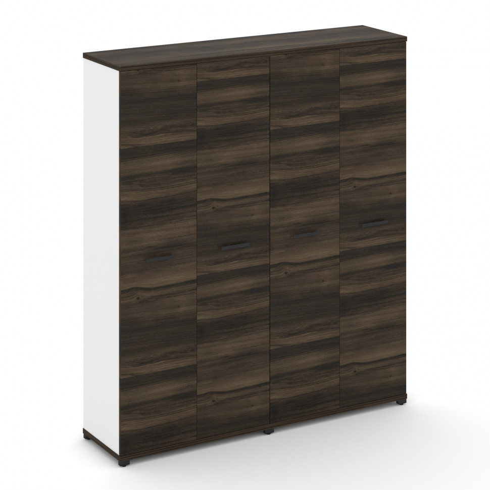 Concept Шкаф 2 широкие секции, 5 ниш CN.STS-528 B Дуб Мали/Белый Бриллиант/Металл Черный 1668*420*19