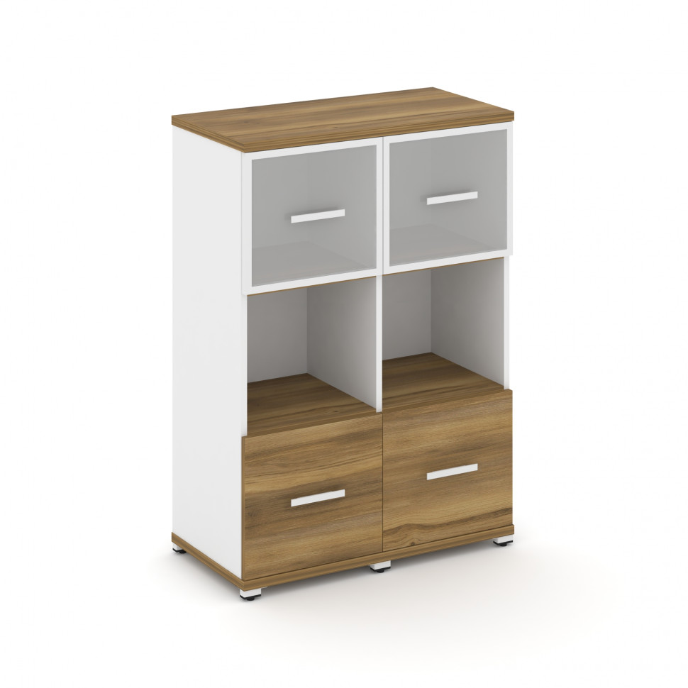 Concept Шкаф 2 узкие секции, 3 ниши CN.STU-325 RMW W Сандал Янтарный/Белый Бриллиант/Металл Белый/Са