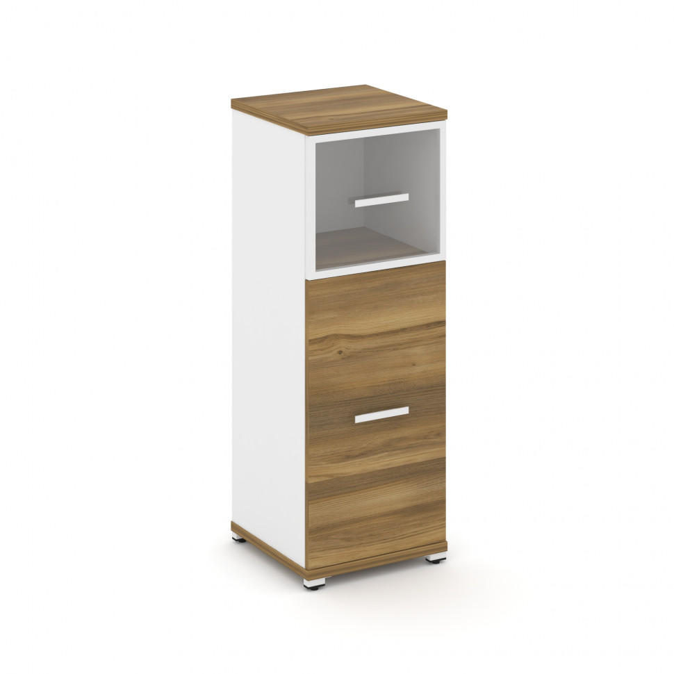 Concept Шкаф 1 узкая секция, 3 ниши CN.STU-314 RPW W Сандал Янтарный/Белый Бриллиант/Металл Белый/Пр