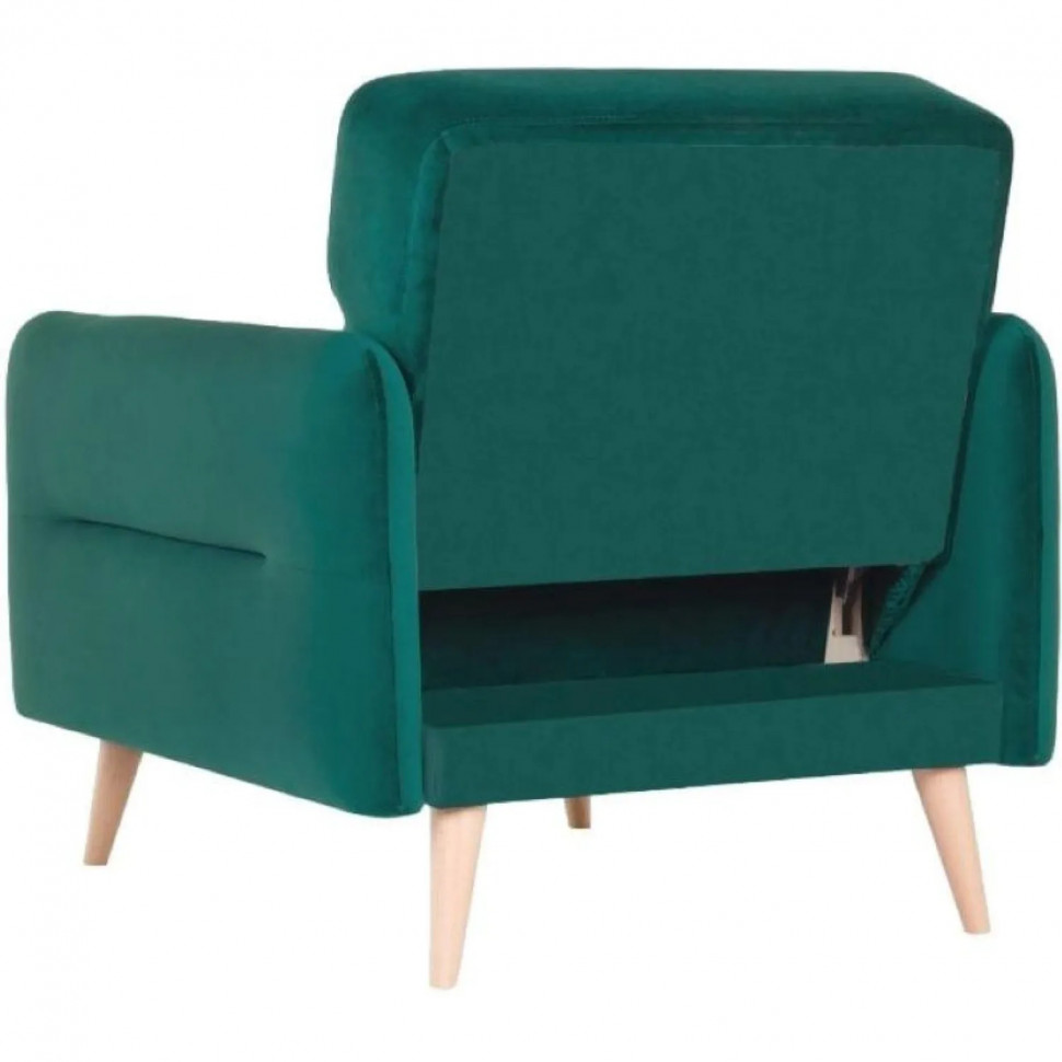 Кресло 0MX_ХД Finsoffa HYGGE Relax 1, раскл. тк. велюр Formula 668 зеленый