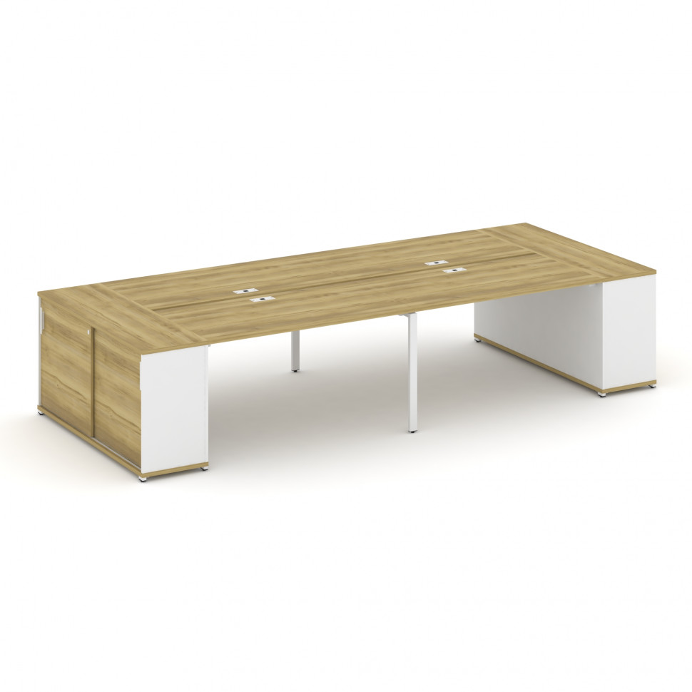 Concept Рабочая станция с опорными шкафами-купе CN.DRS-279 W Дуб Винченцо/Белый Бриллиант/Металл Бел Concept Рабочая станция с опорными шкафами-купе CN.DRS-279 W Дуб Винченцо/Белый Бриллиант/Металл Бел