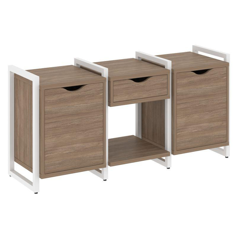 Loft Тумба на регулируемых опорах VR.L-TN-7.O Дуб Аризона/Металл Белый 1440*460*719 Loft Тумба на регулируемых опорах VR.L-TN-7.O Дуб Аризона/Металл Белый 1440*460*719