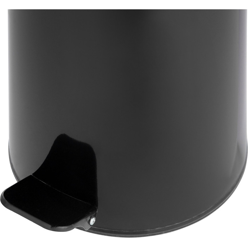 Ведро мусорное с педалью стальное, черное, 250х600мм, объем 30л