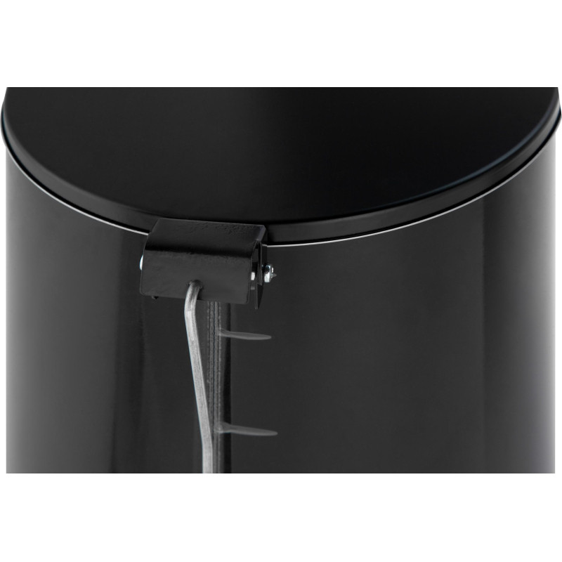 Ведро мусорное с педалью стальное, черное, 250х600мм, объем 30л