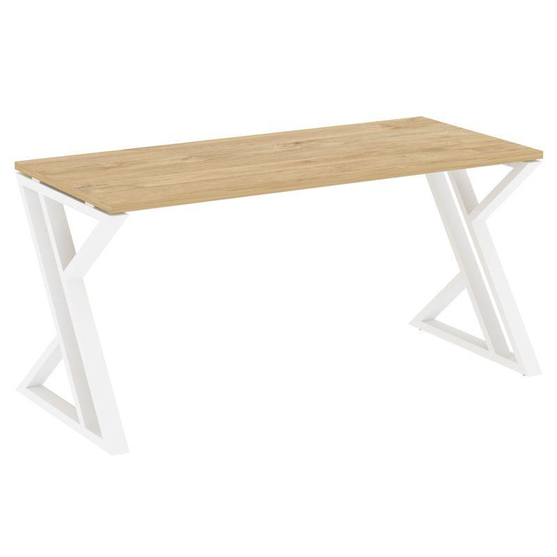 Loft Стол рабочий VR.L-SRZ-4.7 Тиквуд Светлый/Металл Белый 1580*720*750