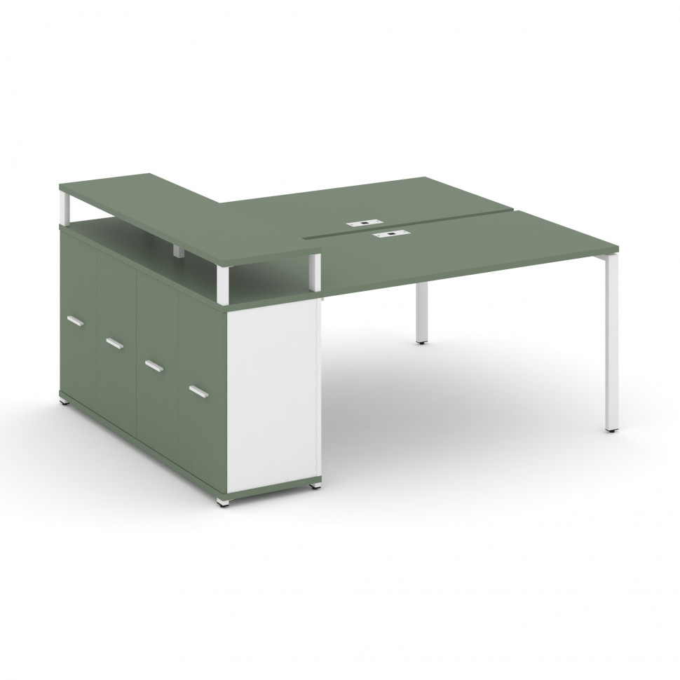 Concept Рабочая станция с опорным распаш. шкафом с верх. горизонтом  CN.DRS-223 W Кобо/Белый Бриллиа