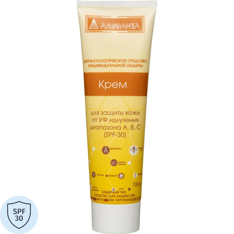 Крем защитный для кожи от УФ излучения SPF 30 АЛИРАНТА 100мл 10029