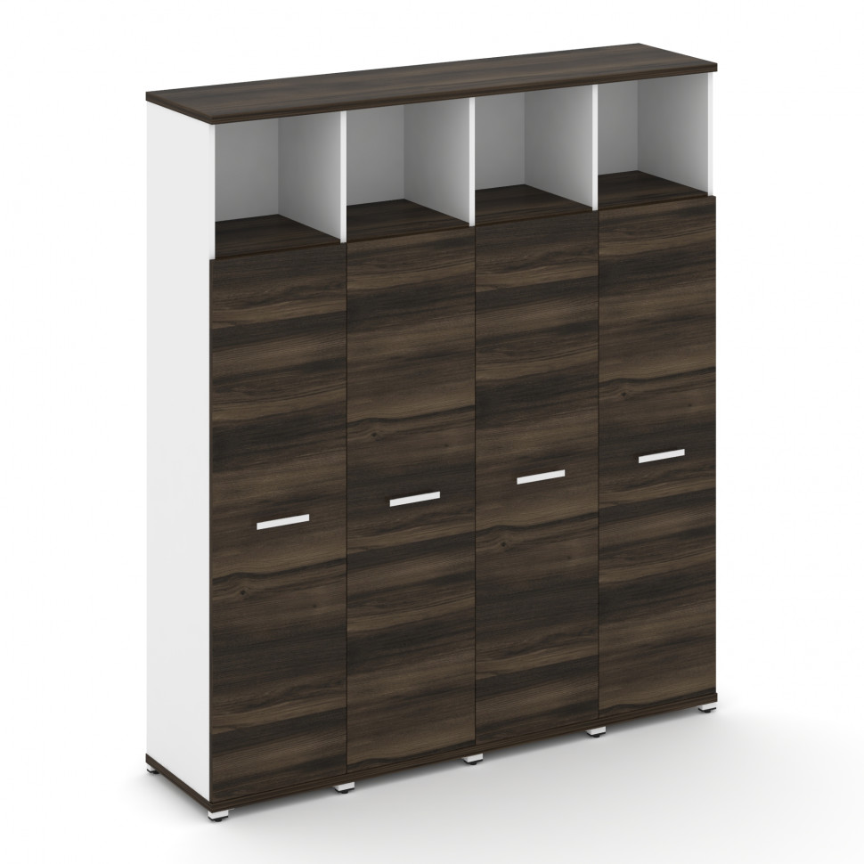 Concept Шкаф 4 узкие секции, 5 ниш CN.STU-546 W Дуб Мали/Белый Бриллиант/Металл Белый 1668*420*1922