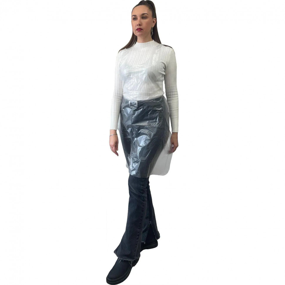 Фартук одноразовый ПНД 68х110см белый 8мкр 100шт/уп