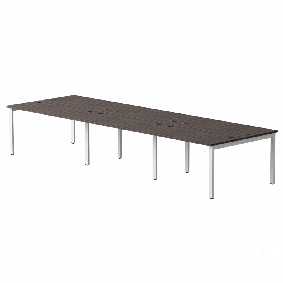 Бенч-система на 6 мест Everprof EVO (ЭВО) на металлокаркасе 4740х670(1370)x755 Дуб Пасадена/Белый