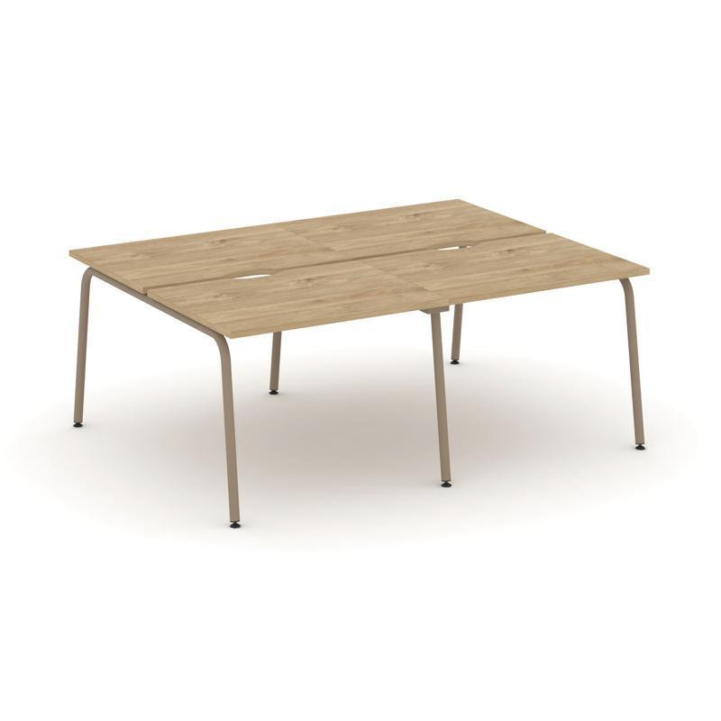 Estetica Рабочая станция 4 места ES.D.RS-4.1-VK Тиквуд Светлый/Металл Латте 1960*1500*750