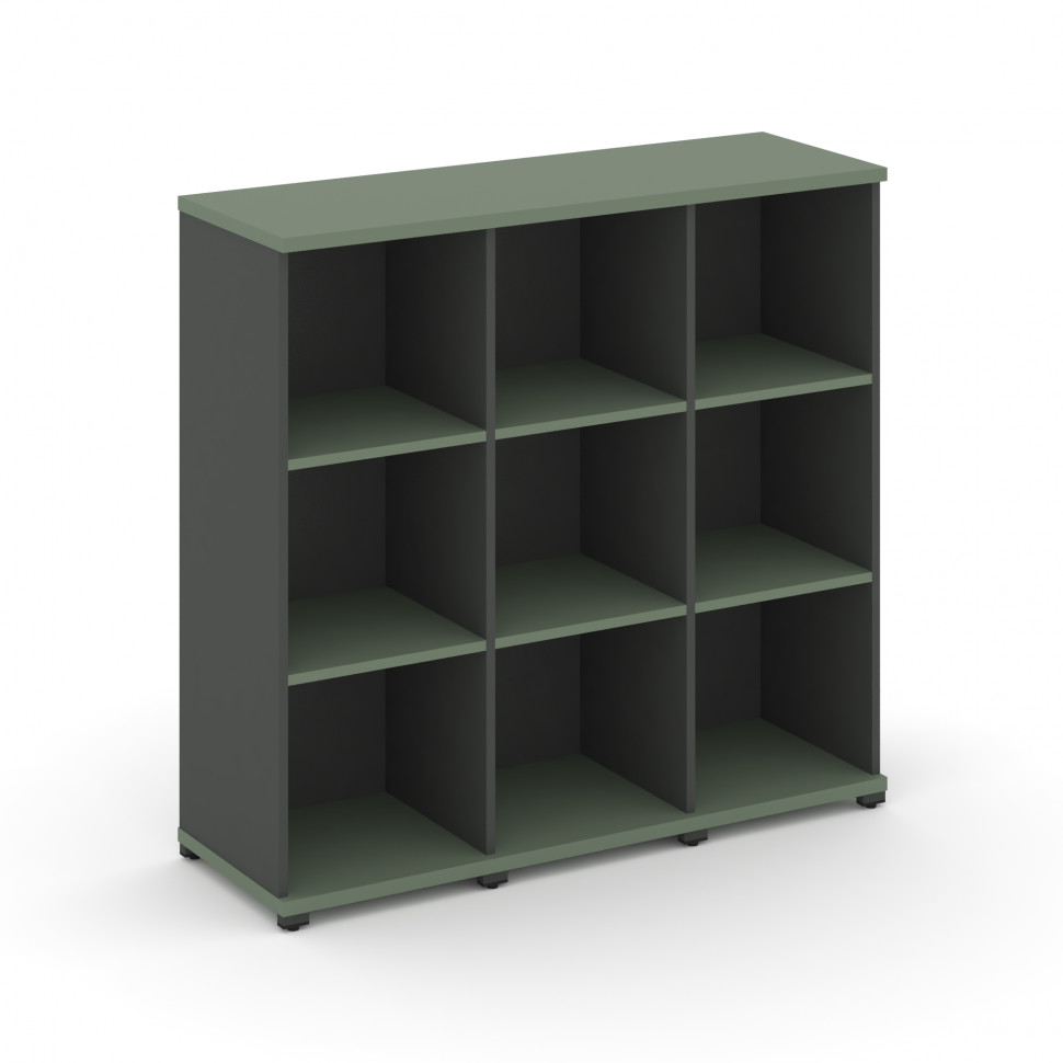 Concept Стеллаж 3 узкие секции, 3 ниши CN.STU-330 Кобо/Антрацит/Металл Антрацит 1252*420*1186