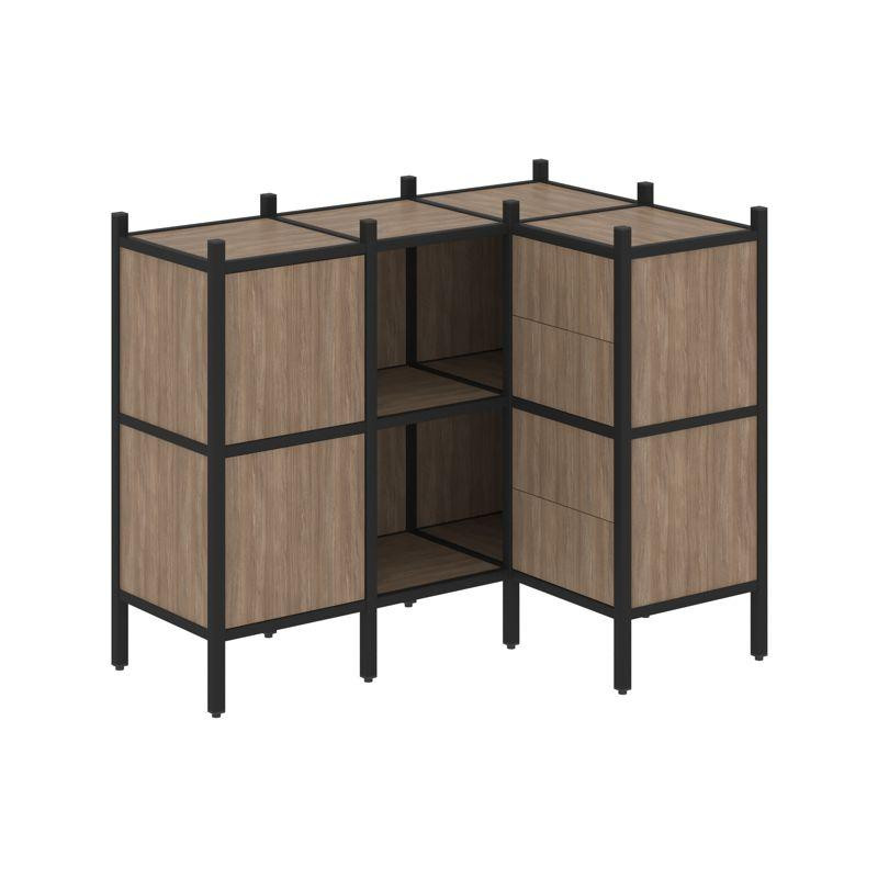 Loft Угловой внутренний стеллаж VR.L-28 Дуб Аризона/Металл Черный 1278*862*1047 Loft Угловой внутренний стеллаж VR.L-28 Дуб Аризона/Металл Черный 1278*862*1047