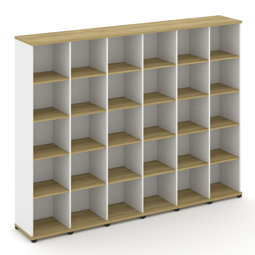 Concept Стеллаж 6 узких секций, 5 ниш CN.STU-560 Дуб Винченцо/Белый Бриллиант/Металл Черный 2500*420 Concept Стеллаж 6 узких секций, 5 ниш CN.STU-560 Дуб Винченцо/Белый Бриллиант/Металл Черный 2500*420