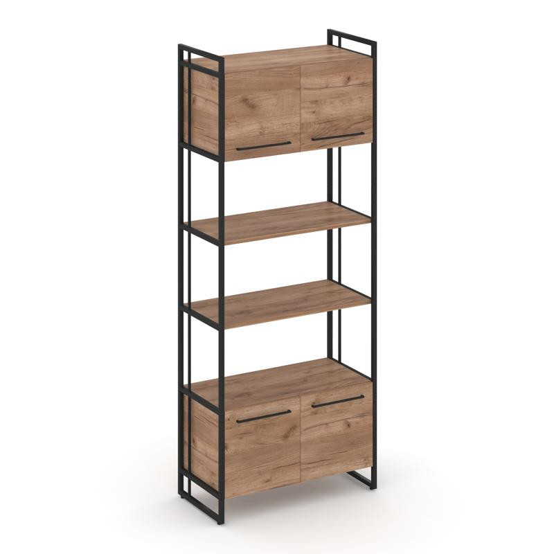 Rift Шкаф 5 ниш широкий RF.SS-54 Дуб Табак/Металл Черный/Черный Ручки 798*396*2010