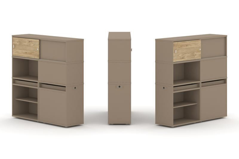 Estetica Набор №29. Тумба двойная+высокая надставка ES.NB.2V-29 Латте/Тиквуд Светлый 1500*410*1520 Estetica Набор №29. Тумба двойная+высокая надставка ES.NB.2V-29 Латте/Тиквуд Светлый 1500*410*1520