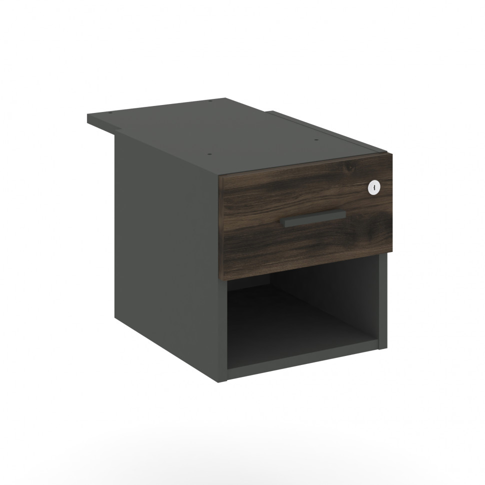 Concept Тумба с открытой нишей и 1 ящ. CN.PT-005 A Дуб Мали/Антрацит 347*573*336