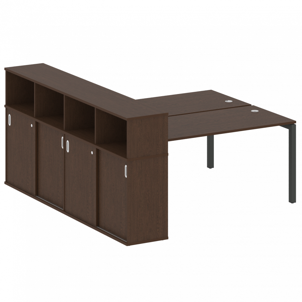 Metal System Quattro Рабочая станция с шкафом-купе на П-образном м/к 50БП.РС-СШК-4.4 Т Венге Цаво/Ме Metal System Quattro Рабочая станция с шкафом-купе на П-образном м/к 50БП.РС-СШК-4.4 Т Венге Цаво/Ме