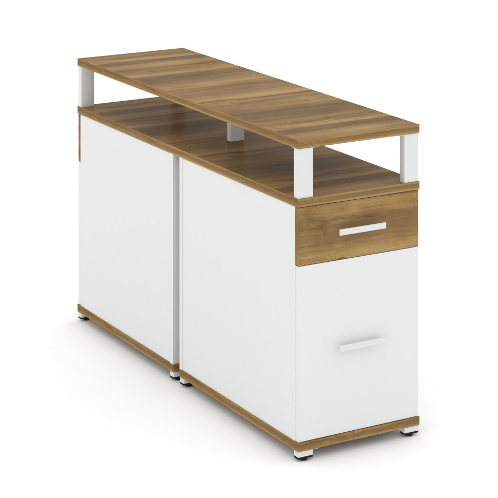 Concept Тумба двухсторонняя опорная/приставная 1 ящ.+1 распаш. фасад с надставкой. CN.DTGO-006 W Сан Concept Тумба двухсторонняя опорная/приставная 1 ящ.+1 распаш. фасад с надставкой. CN.DTGO-006 W Сан