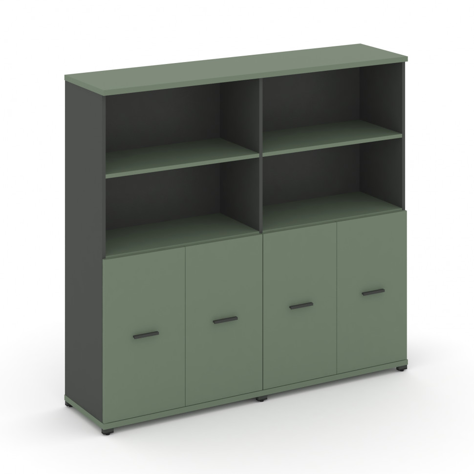 Concept Шкаф 2 широкие секции, 4 ниши CN.STS-421 A Кобо/Антрацит/Металл Антрацит 1668*420*1554