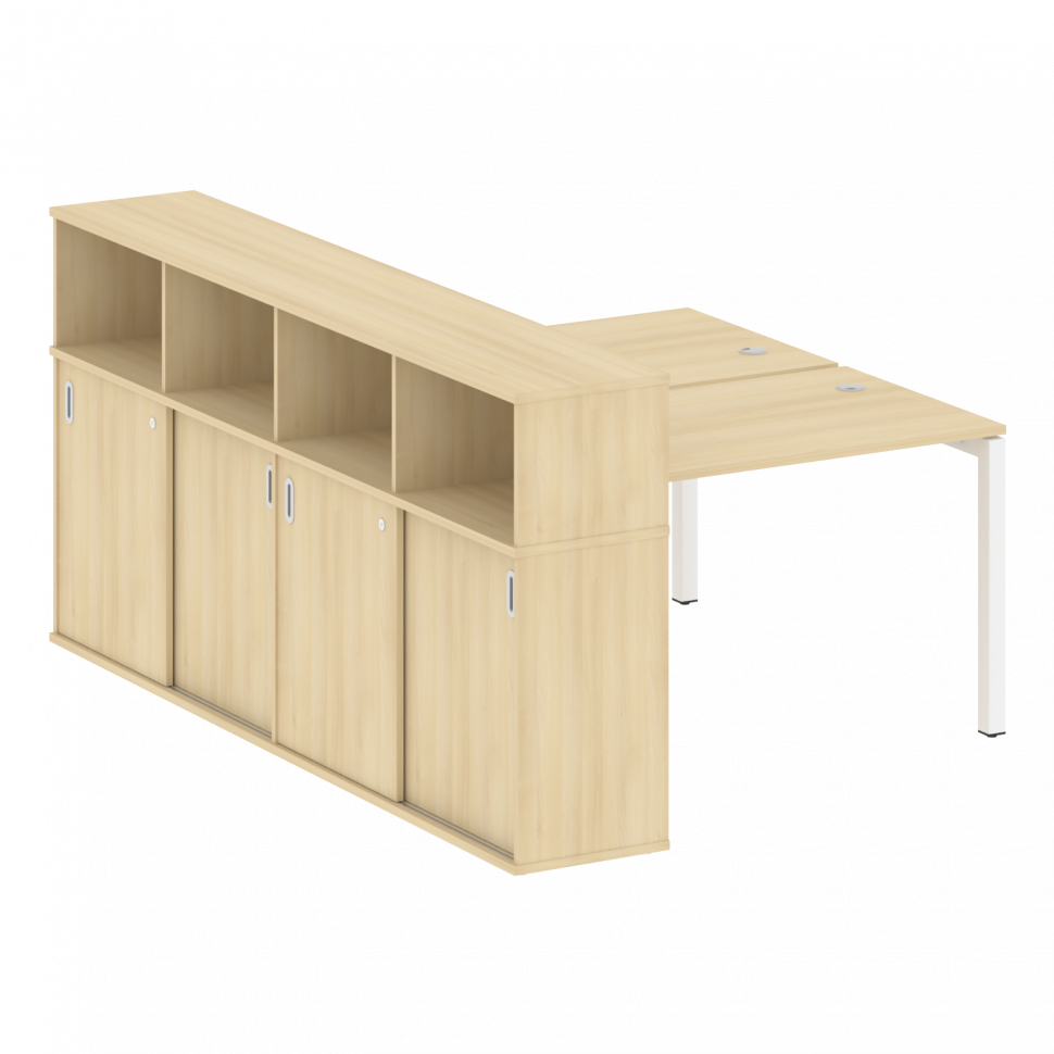 Metal System Quattro Рабочая станция с шкафом-купе на П-образном м/к 50БП.РС-СШК-4.2 Т Акация Лорка/