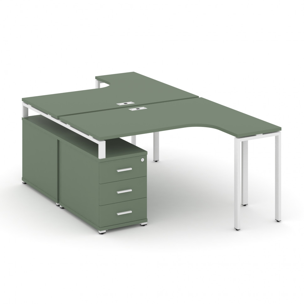 Concept Рабочая станция с двойной опорной тумбой CN.DSA-302 W Кобо/Металл Белый 1580/1946*2400*750 Concept Рабочая станция с двойной опорной тумбой CN.DSA-302 W Кобо/Металл Белый 1580/1946*2400*750