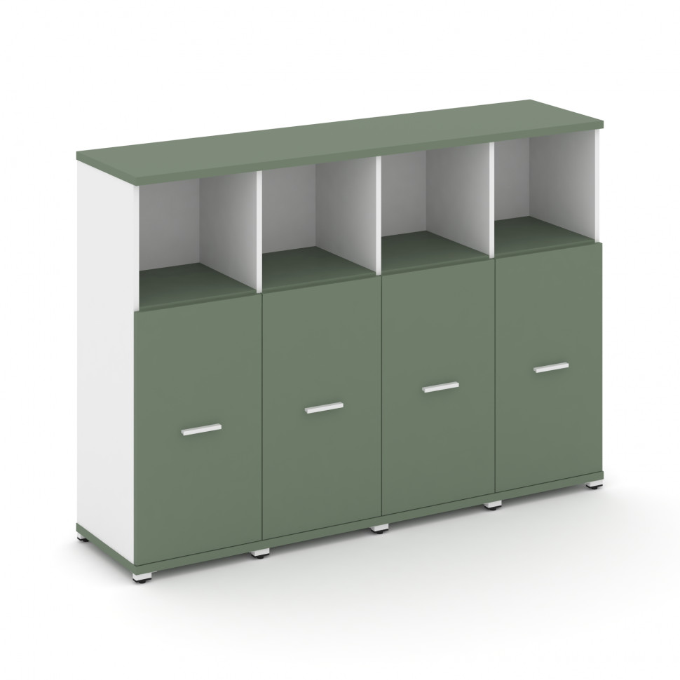 Concept Шкаф 4 узкие секции, 3 ниши CN.STU-343 W Кобо/Белый Бриллиант/Металл Белый 1668*420*1186