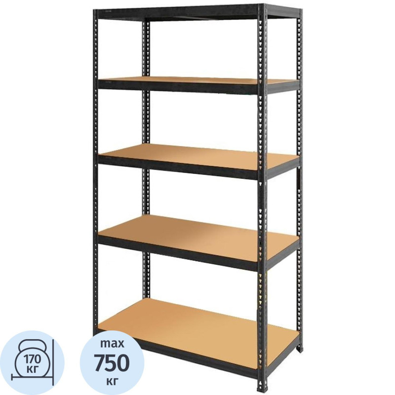 Стеллаж металлический 0MX_SBL 180KD/120x40/ 5 полок