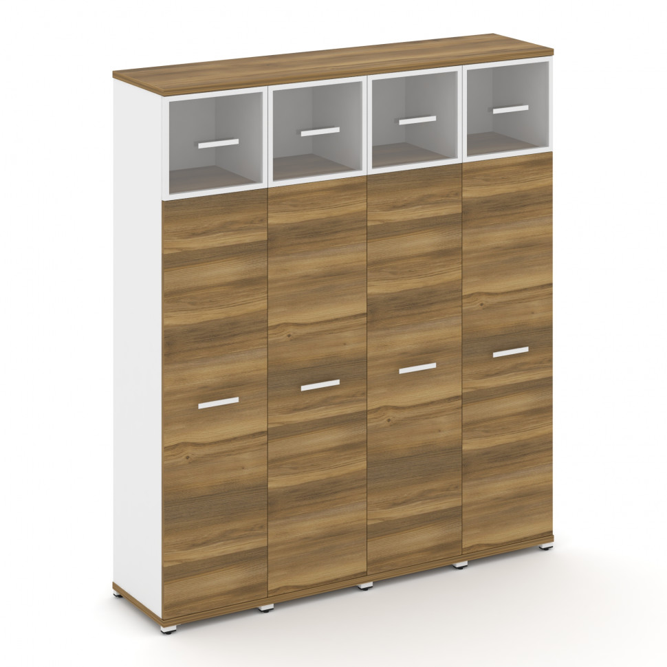Concept Шкаф 4 узкие секции, 5 ниш CN.STU-547 RPW W Сандал Янтарный/Белый Бриллиант/Металл Белый/Про