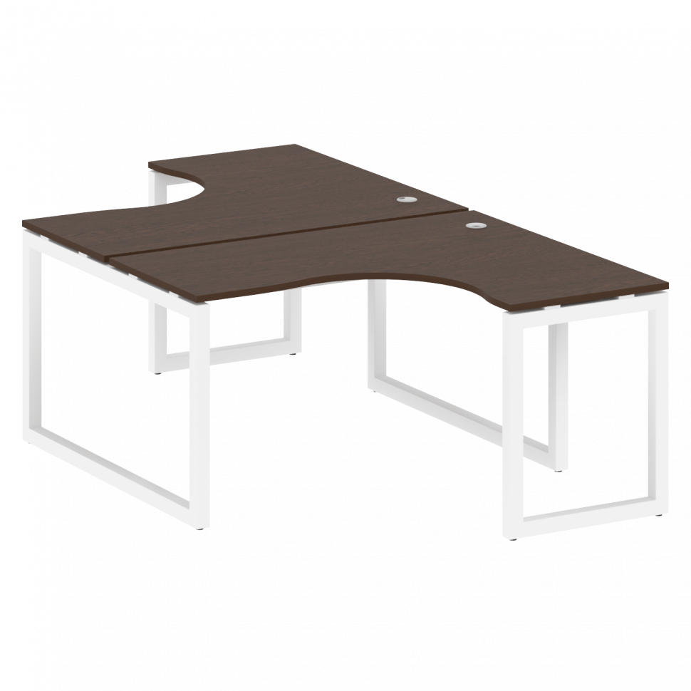 Metal System Quattro Рабочая станция криволинейная на О-образном м/к 50БО.РАС-СА-2.3 Венге Цаво/Мета