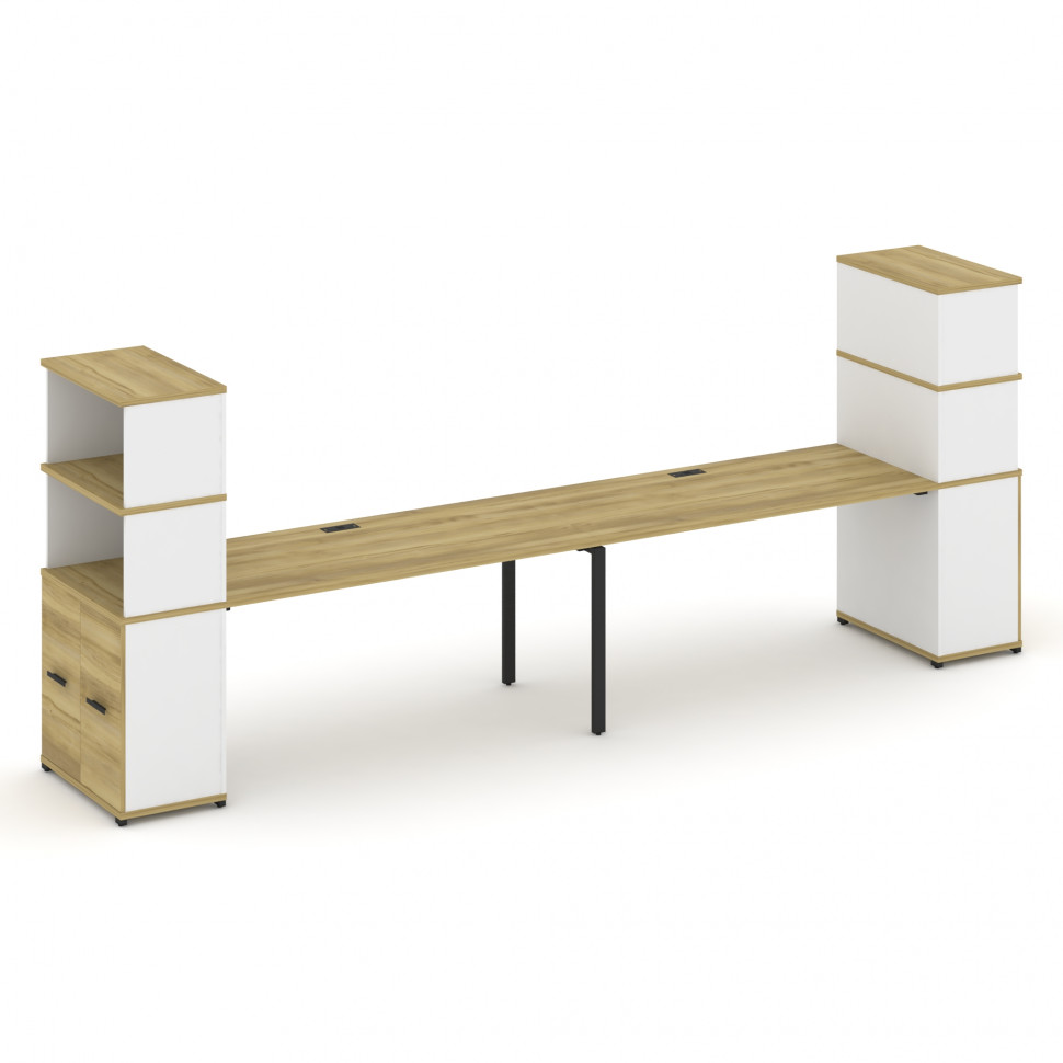 Concept Рабочая станция с опорными распаш. шкафами с надставкой выс. CN.ORS-232 B Дуб Винченцо/Белый Concept Рабочая станция с опорными распаш. шкафами с надставкой выс. CN.ORS-232 B Дуб Винченцо/Белый