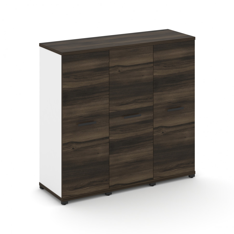 Concept Шкаф 3 узкие секции, 3 ниши CN.STU-336 B Дуб Мали/Белый Бриллиант/Металл Черный 1252*420*118