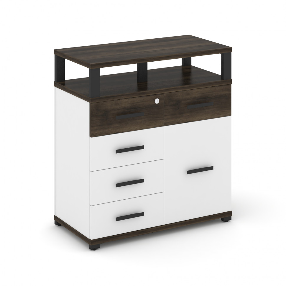 Concept Тумба приставная широкая 5 ящ.+1 распаш. фасад с надставкой широкой CN.TSP-018 B Дуб Мали/Бе