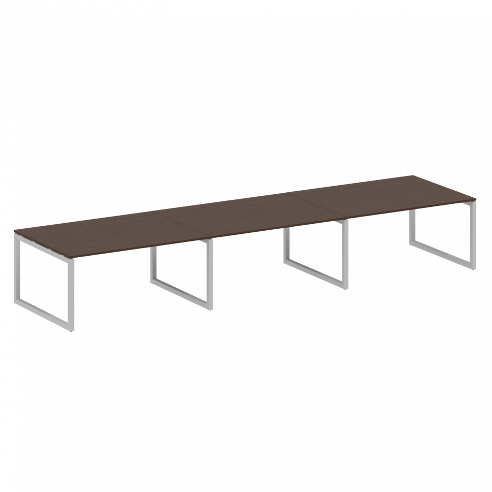 Metal System Quattro Переговорный стол (3 столешницы) на О-оразном м/к 50БО.ПРГ-3.4 Венге Цаво/Метал