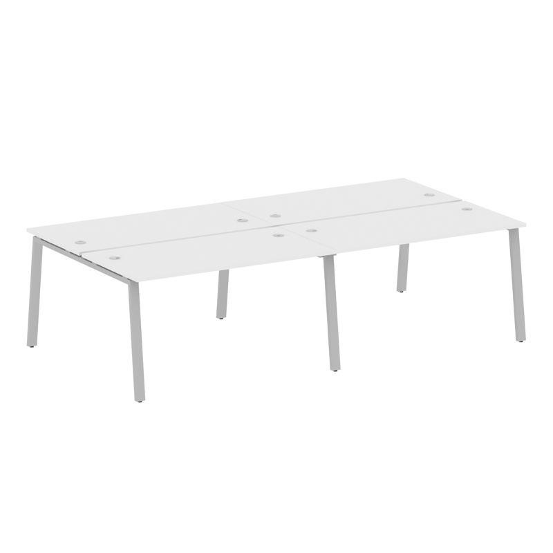 Metal System Рабочая станция на 4 места на А-образном м/к БА.СМ-4.3 Белый/Металл Серый 2800*1475*750