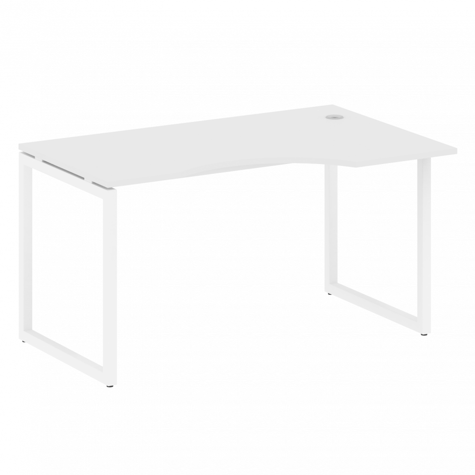 Metal System Quattro Стол криволинейный правый на О-образном м/к 40БО.СА-2 (R) Белый/Металл Белый 14