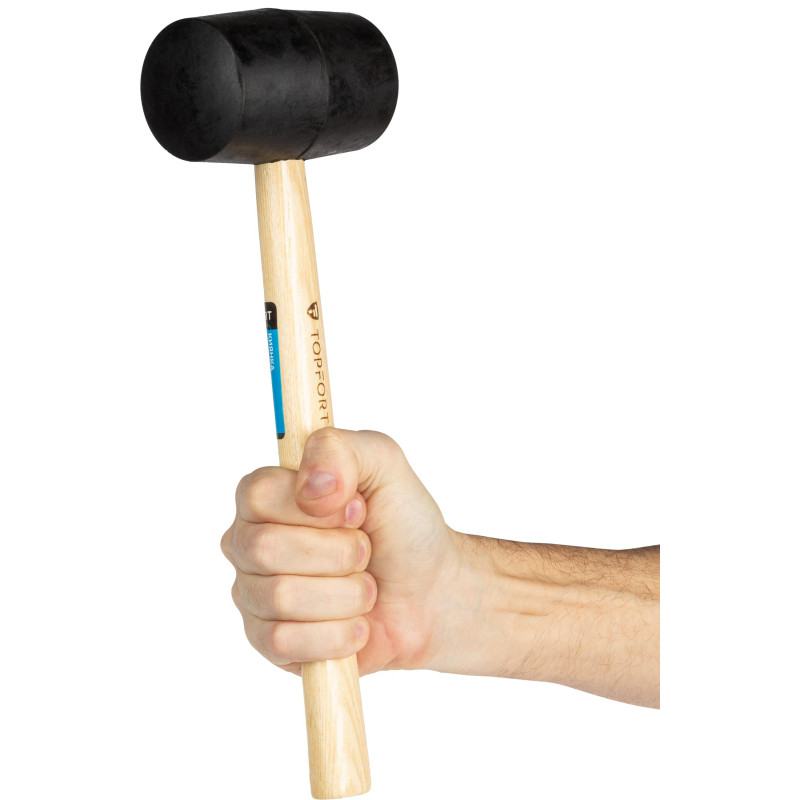 Киянка резиновая 500 г TOPFORT c деревянной рукояткой