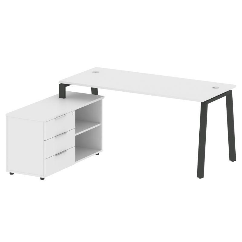 Metal System Рабочая станция с тумбой на А-образном м/к БА.РС-СТС-2.4 (L) Белый/Металл Антрацит 1700 Metal System Рабочая станция с тумбой на А-образном м/к БА.РС-СТС-2.4 (L) Белый/Металл Антрацит 1700