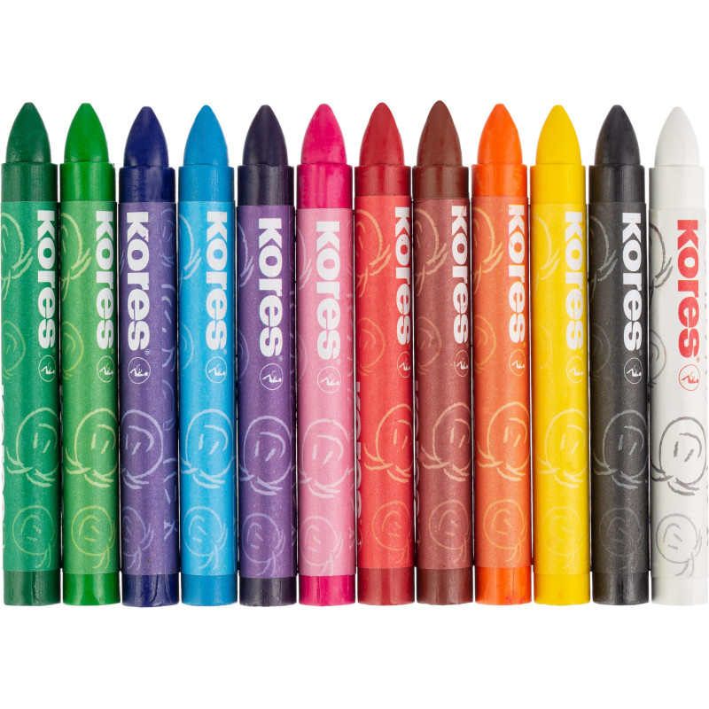 Мелки восковые 12цв трехгранные KRAYONES Kores 33101.02