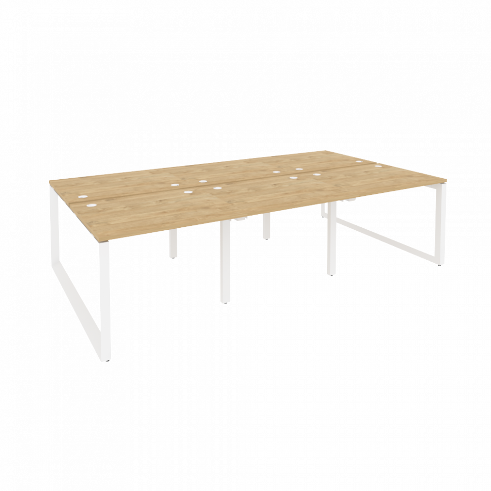 Onix Рабочая станция на О-образном м/к O.MO-D.RS-6.1.8 Тиквуд Светлый/Металл Белый 2940*1635*750