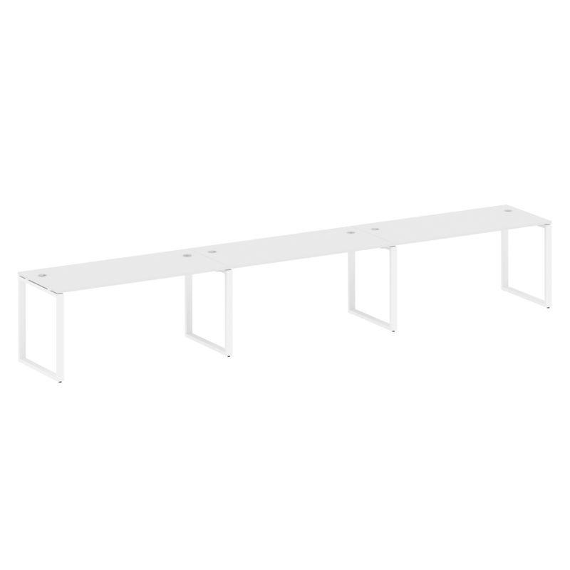 Metal System Рабочая станция на 3 места на О-образном м/к БО.СМ-3.4 Белый/Металл Белый 4800*720*750