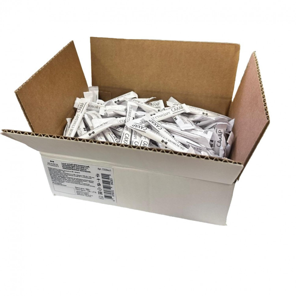 Сахар порционный в стиках Деловой Стандарт 5г (гофрокороб 200 шт/уп.)