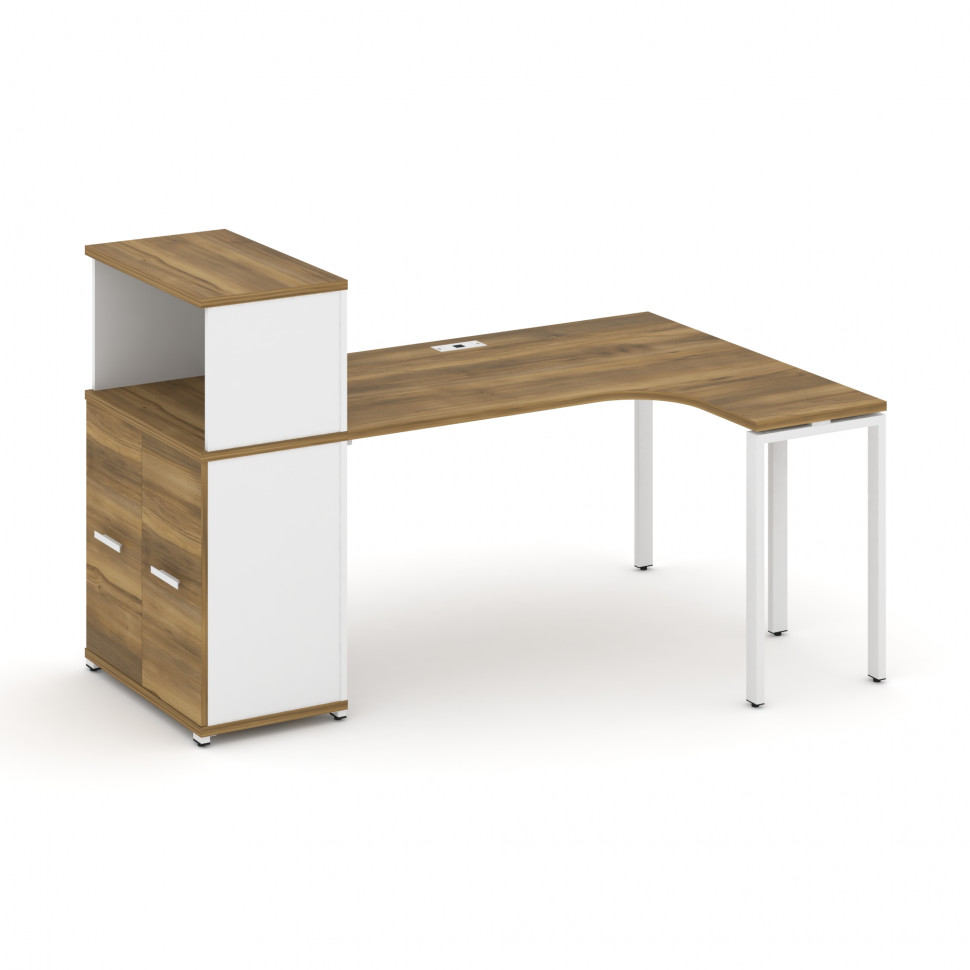 Concept Стол эргономичный с опорным распаш. шкафом с надставкой низ. CN.SA-213(R) W Сандал Янтарный Concept Стол эргономичный с опорным распаш. шкафом с надставкой низ. CN.SA-213(R) W Сандал Янтарный