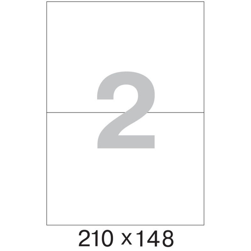 Этикетки самоклеящиеся 210х148мм/2 шт.листА4 п/глян (25л/уп)