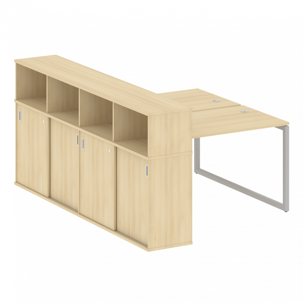 Metal System Quattro Рабочая станция с шкафом-купе на О-образном м/к 40БО.РС-СШК-4.2 Т Акация Лорка/ Metal System Quattro Рабочая станция с шкафом-купе на О-образном м/к 40БО.РС-СШК-4.2 Т Акация Лорка/