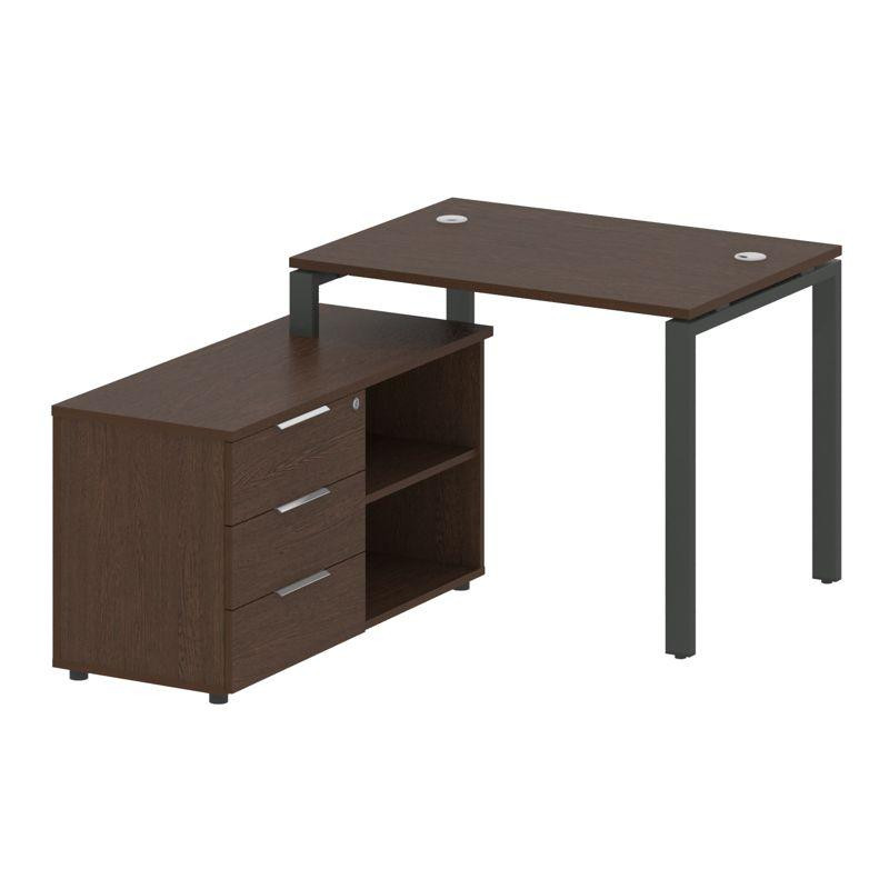Metal System Рабочая станция с тумбой на П-образном м/к БП.РС-СТС-2.1 (L) Венге Цаво/Металл Антрацит Metal System Рабочая станция с тумбой на П-образном м/к БП.РС-СТС-2.1 (L) Венге Цаво/Металл Антрацит